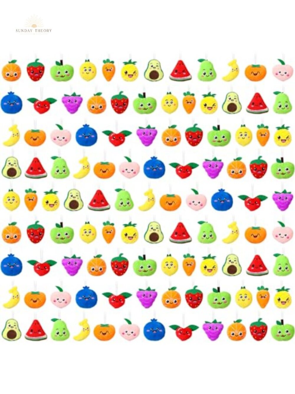 Set of 150 Mini Plush Fruit Keychains Soft Cotton Stuffed Animal Toys